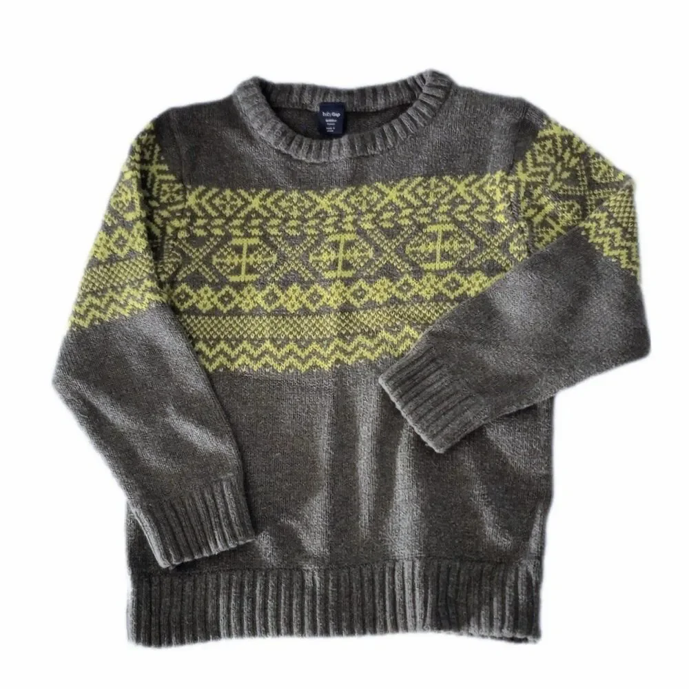 Baby GAP Gray Knit Sweater sz 4 Years Boys
